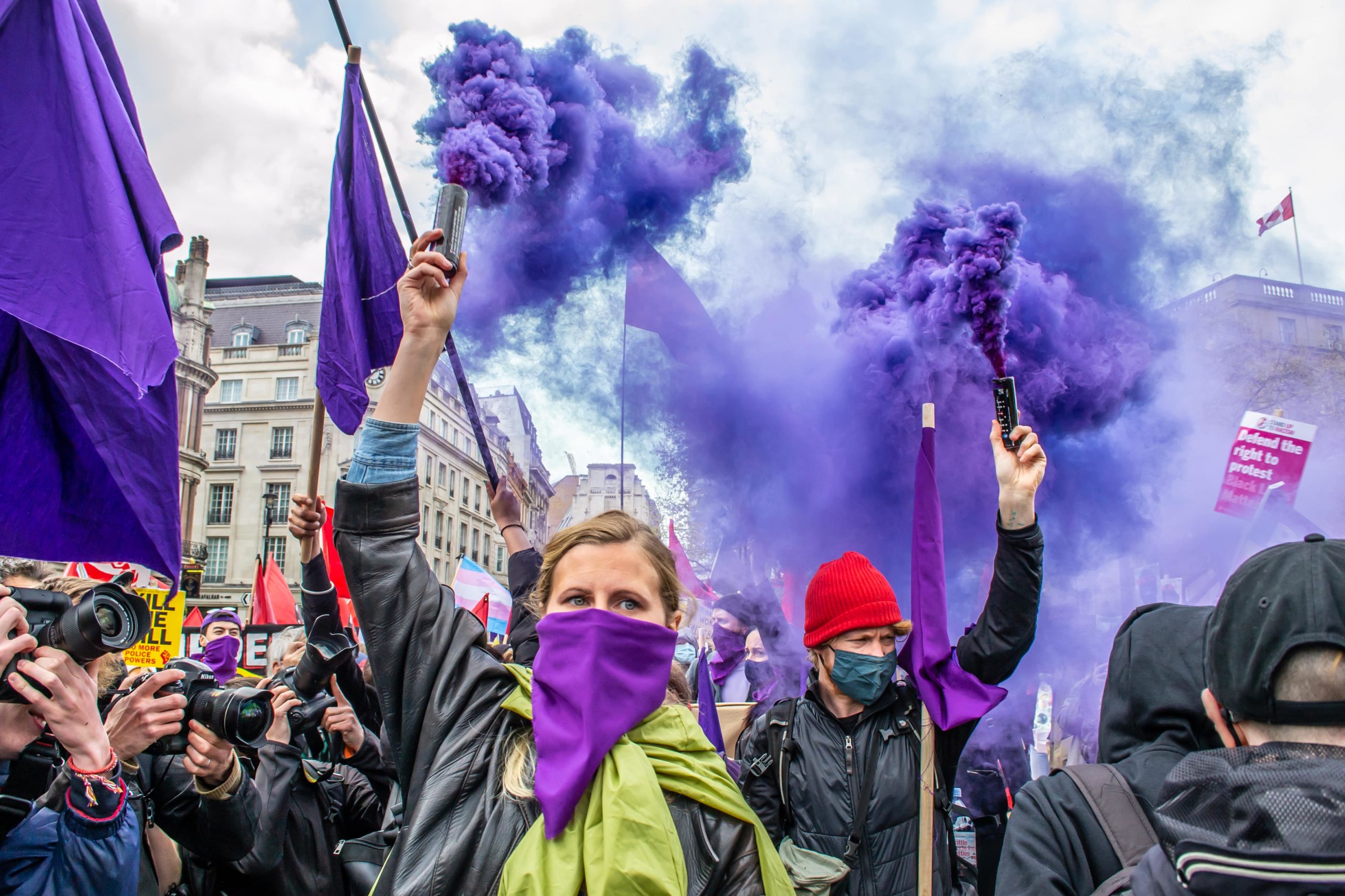 Source: Shutterstock, Jessica Girvan, Protesters at an anti-PCSC bill protest in London, May 1, 2021
